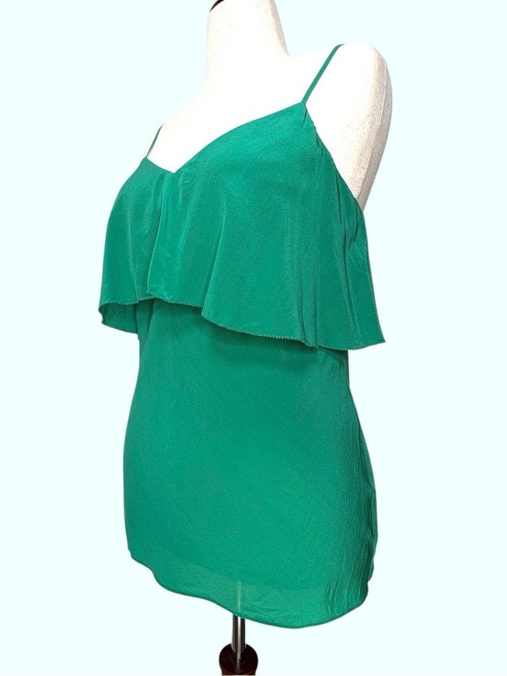 90s Diane von Furstenberg Silk Asymmetrical Ruffle Cami Top Size M Indie Sleaze - Picture 4 of 10